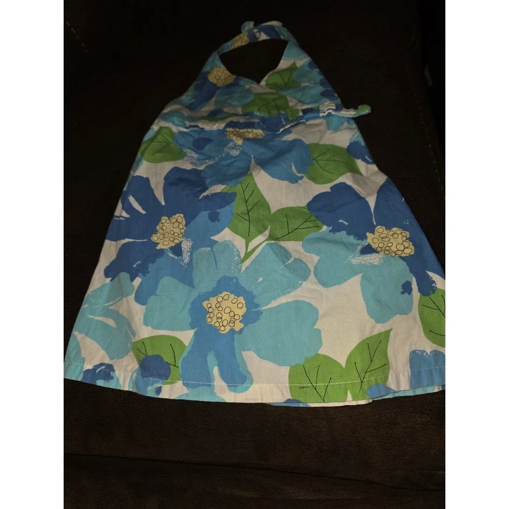 Gymboree vintage pool‎ party floral halter dress size 6 12 months